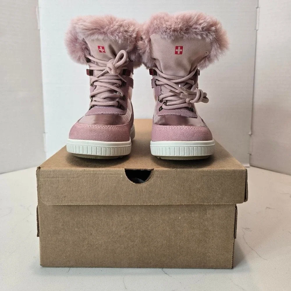 Swiss+Tech Boots Toddler Girls Cold Weather LT PINK Suede Fur 6.5x3